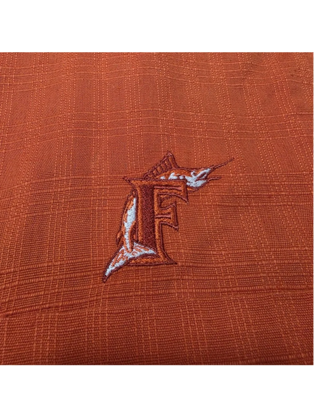 Antigua Florida Marlins Shirt Mens XXL Orange Retro MLB Button Up Camp
